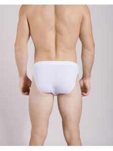 Бял памучен мъжки слип 0511 на модел отзад