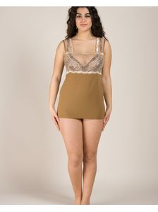 Вълнен дамски топ в цвят горчица 0678 на модел