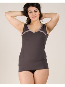 Потник с широки презрамки в цвят графит 1678 на модел отпред