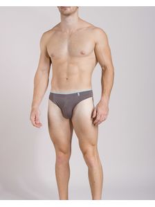 Кафяв памучен мъжки слип с резидав ластик 0511 на модел