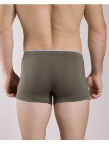 Памучни мъжки боксерки в цвят табако червен ластик 0505 на модел отзад