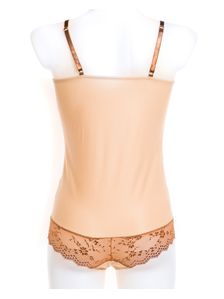 Елегантно дамско боди в бежово 0682 артикулно отзад