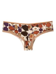 Памучна бразилиана в бежова щампа 0609 артикулно отзад