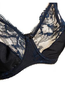 Тъмносин сутиен с меки чашки 1628 детайлна снимка